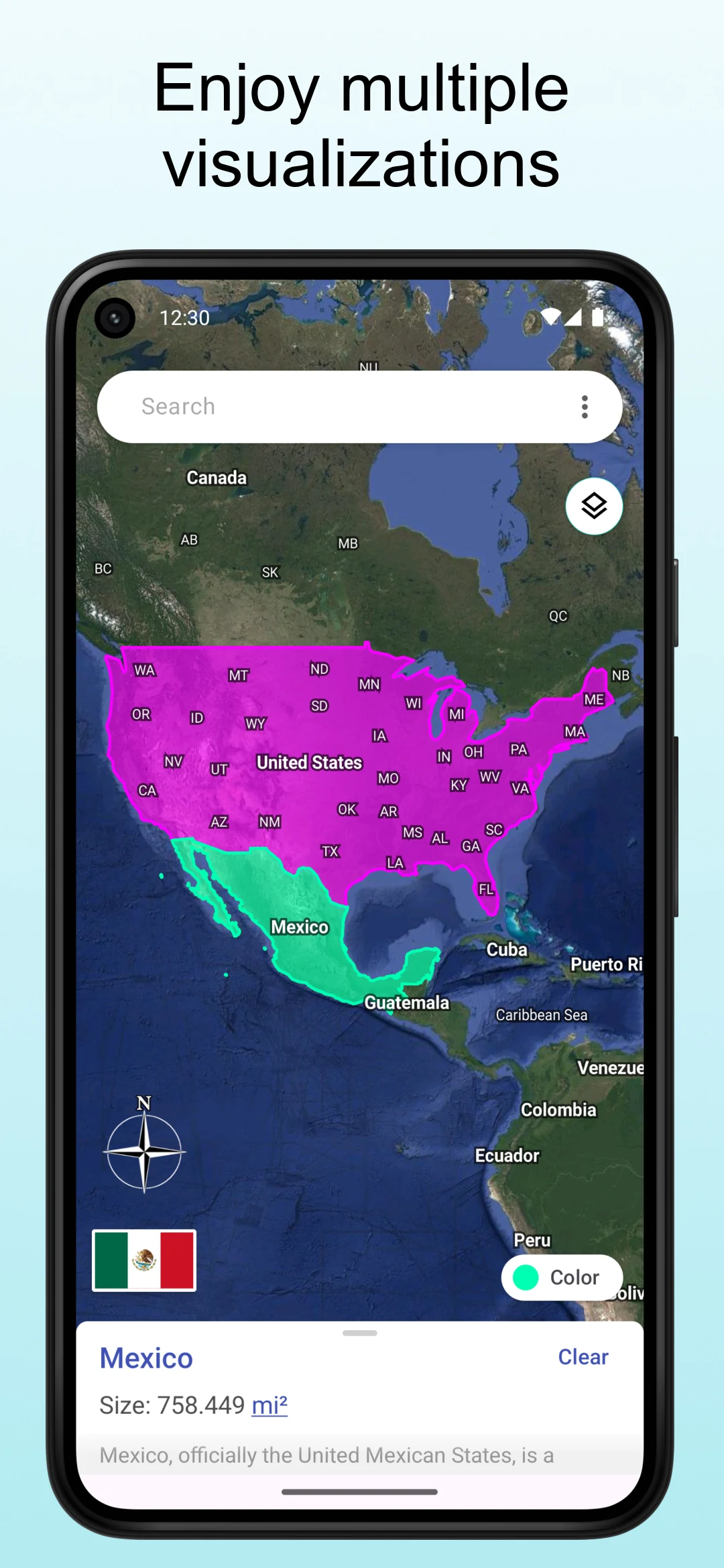 TrueWorld Maps: Country Facts screenshot