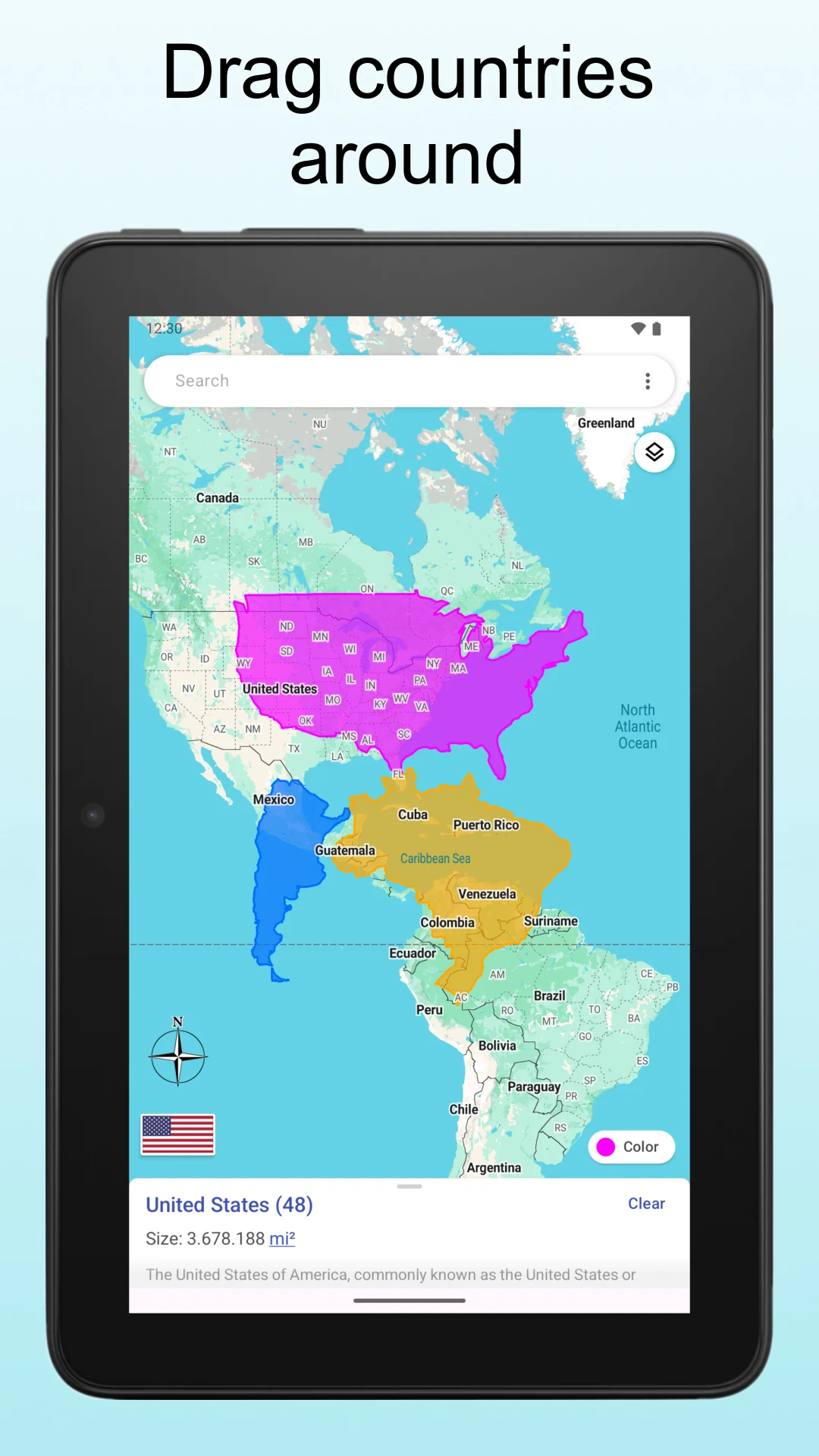 TrueWorld Maps: Country Facts screenshot