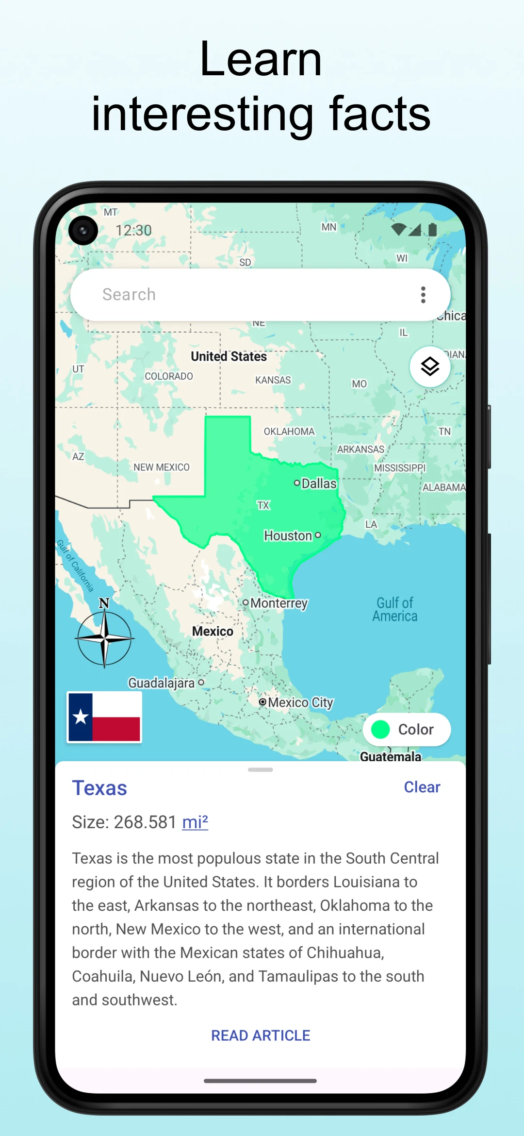 TrueWorld Maps: Country Facts screenshot