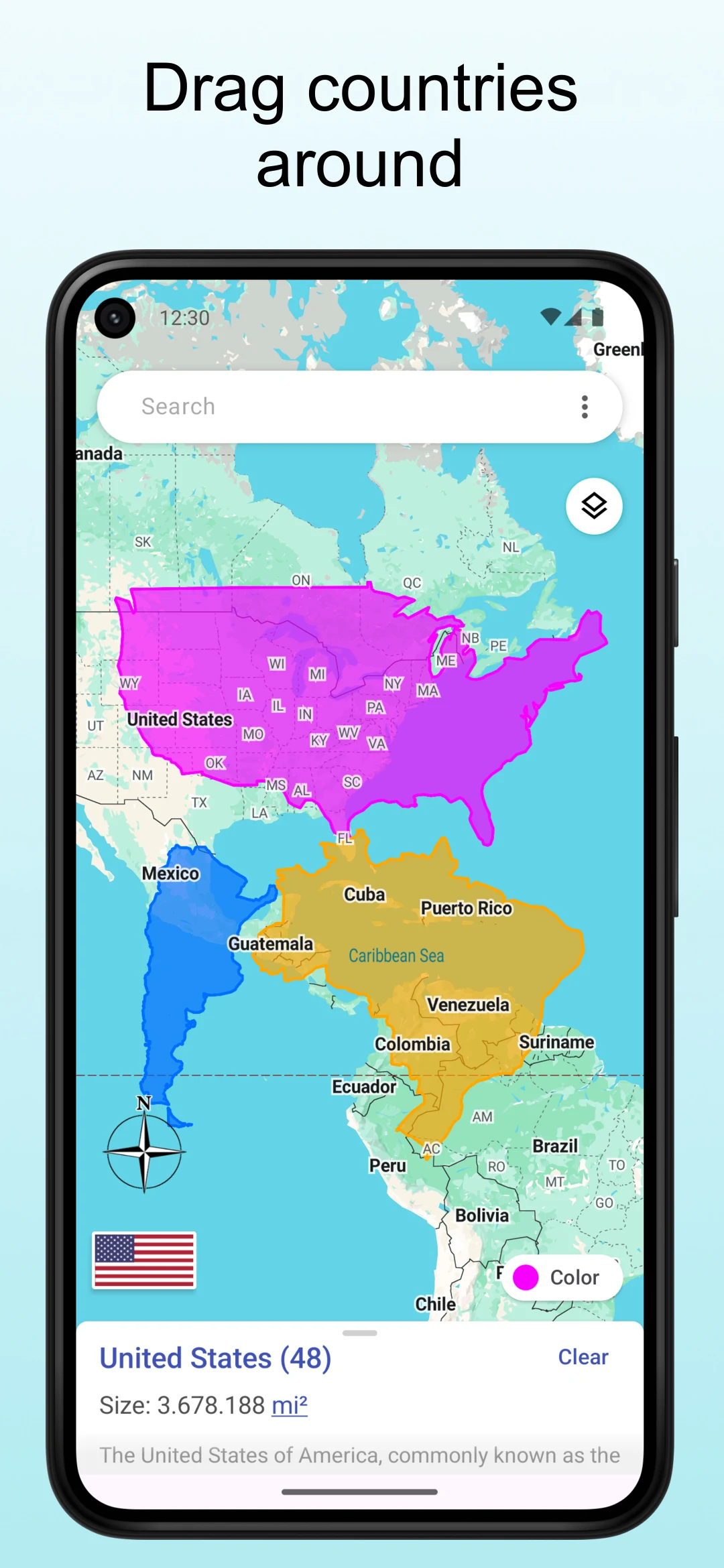 TrueWorld Maps: Country Facts screenshot